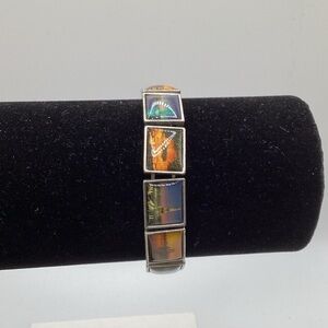 Multi-Color Scenic Tile Stretch Bracelet